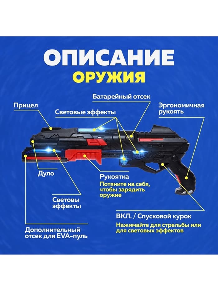 Бластер «Разрушитель», стреляет мягкими пулями, световые и звуковые эффекты