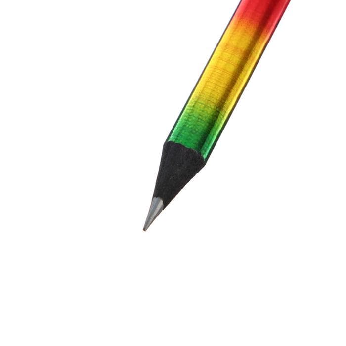 Карандаш чернографитный «Радуга», НВ, круглый, деревянный, голографический корпус, со стразой