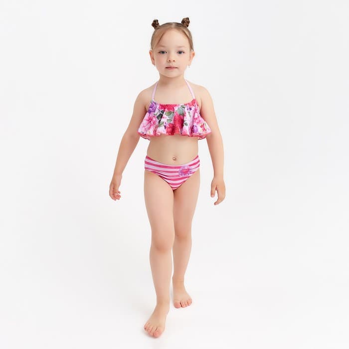 Купальник для девочки раздельный KAFTAN: Little princess, розовый, размер 30 (98-104 см)