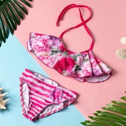 Купальник для девочки раздельный KAFTAN: Little princess, розовый, размер 30 (98-104 см)