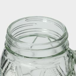 Кружка Доляна «Мяч», 500 мл, с крышкой и трубочкой, стекло, МИКС