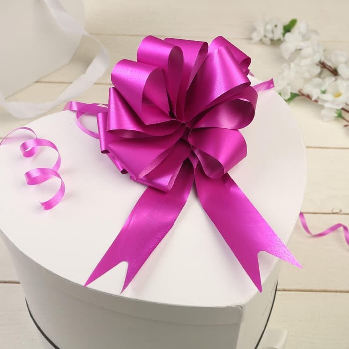 Подарочный Бант - шар №3 простой, малиновый, для упаковки подарков