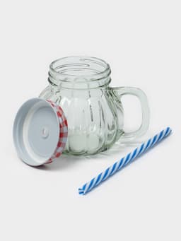 Кружка Доляна «Тыковка», 400 мл, 12.5×10 см, стекло, с крышкой и трубочкой, МИКС