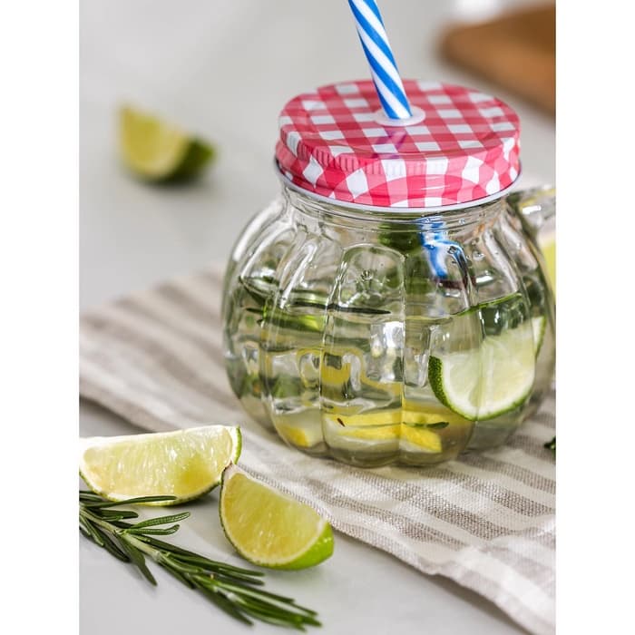 Кружка Доляна «Тыковка», 400 мл, 12.5×10 см, стекло, с крышкой и трубочкой, МИКС