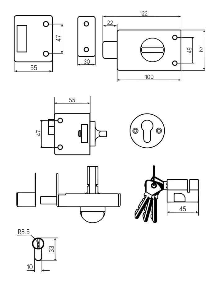 Замок накладной Димитровград «Омега» ЗН 1, цвет бронза