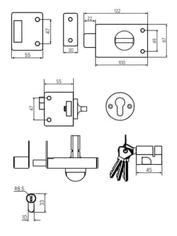 Замок накладной Димитровград «Омега» ЗН 1, цвет бронза