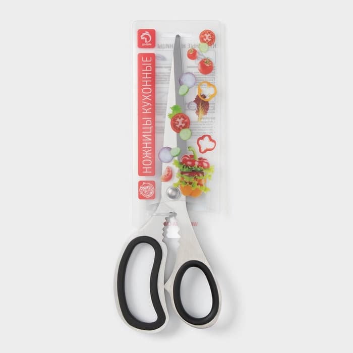 Ножницы кухонные Доляна «Профи», 23 см, чёрные