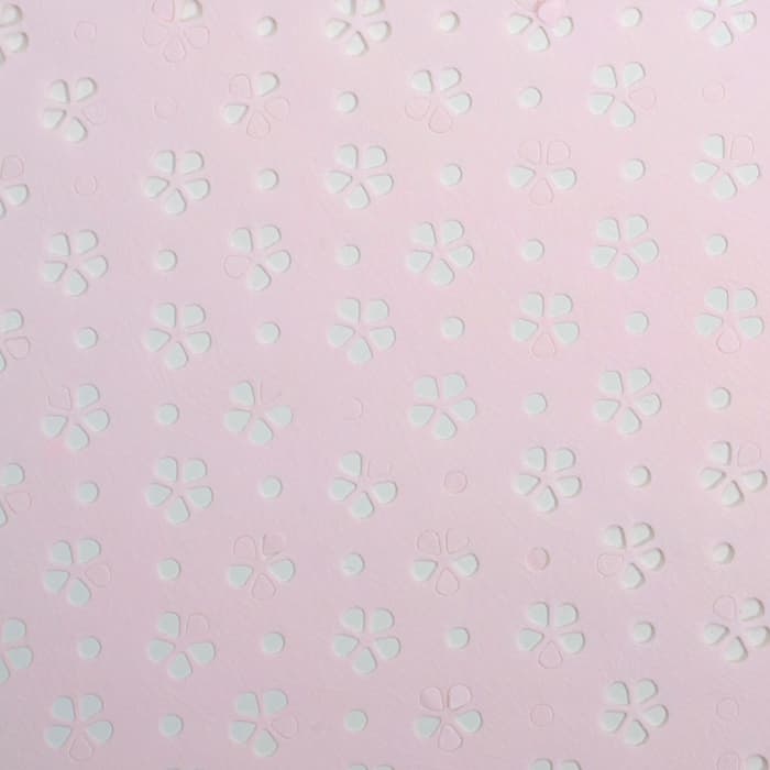 Фетр ламинированный с перфорацией «Цветочки», розовый, 57 см × 5 м