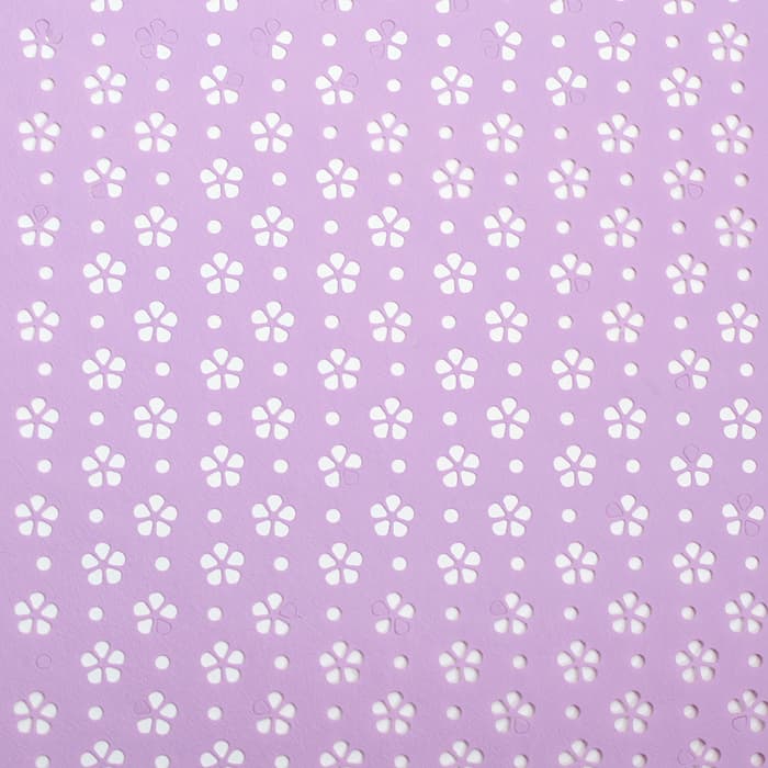 Фетр ламинированный с перфорацией «Цветочки», сиреневый, 57 см × 5 м