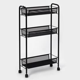 Этажерка на колёсиках «Ладья 1К», 3 яруса, 44×17×75.5 см, чёрная