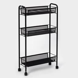 Этажерка на колёсиках «Ладья 1К», 3 яруса, 44×17×75.5 см, чёрная