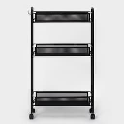 Этажерка на колёсиках «Ладья 1К», 3 яруса, 44×17×75.5 см, чёрная
