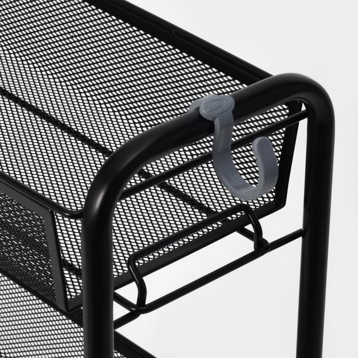 Этажерка на колёсиках «Ладья 1К», 3 яруса, 44×17×75.5 см, чёрная