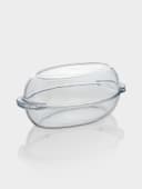Утятница Paşabahçe Borcam, 2 л, с крышкой-формой, жаропрочное стекло, прозрачная