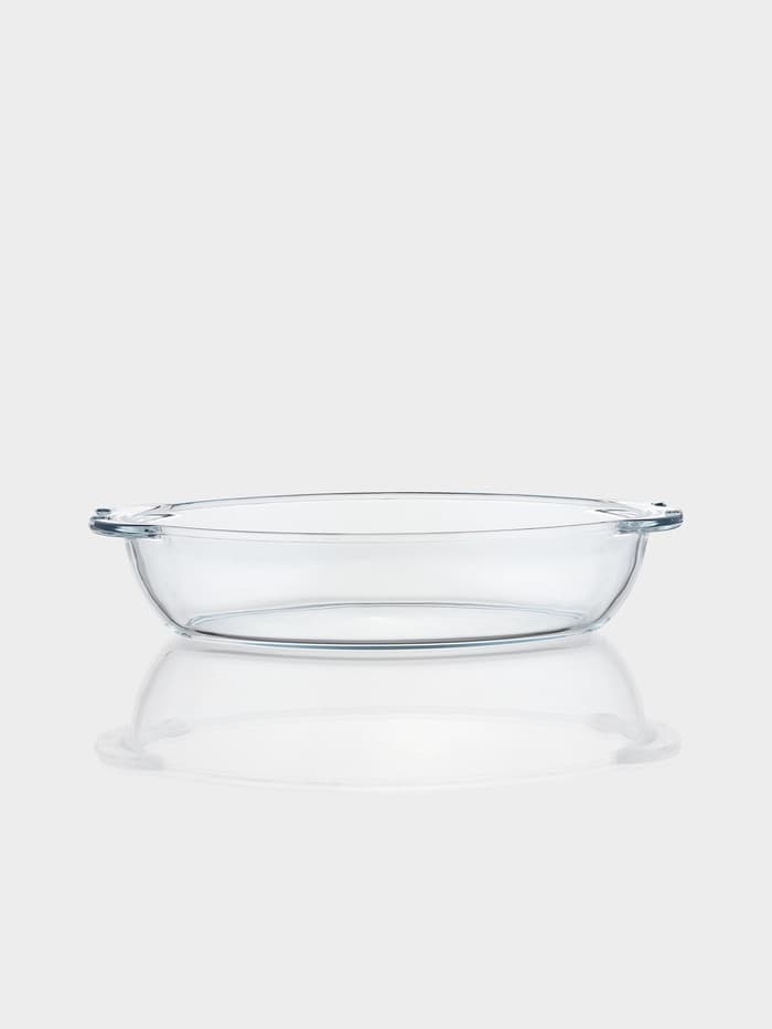 Утятница Paşabahçe Borcam, 2 л, с крышкой-формой, жаропрочное стекло, прозрачная