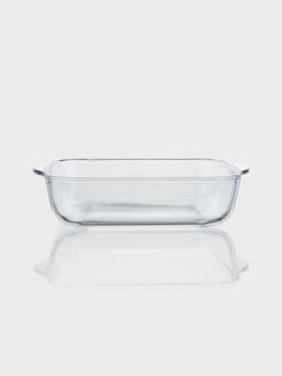 Форма для запекания Paşabahçe Borcam, 2 л, 25.6×22 см, с крышкой, квадратная, жаропрочное стекло, прозрачная