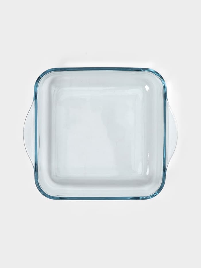 Форма для запекания Paşabahçe Borcam, 2 л, 25.6×22 см, с крышкой, квадратная, жаропрочное стекло, прозрачная