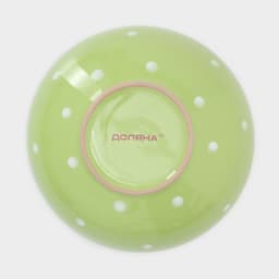 Тарелки Доляна «Зелёный горох», 18 предметов: 6 тарелок d=19 см, 6 тарелок d=27 см, 6 мисок d=19 см, керамика, зелёные