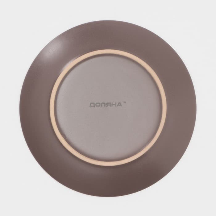 Набор тарелок Доляна «Пастель», 18 предметов: 6 тарелок d=19 см, 6 тарелок d=27 см, 6 мисок d=19 см, керамика, коричневый
