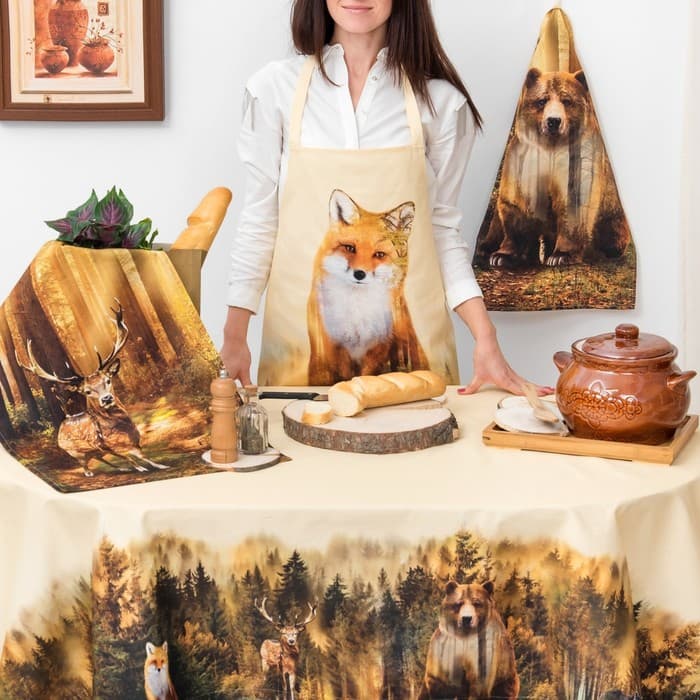 Фартук кухонный «Этель. Лес», 65×60 см, 100% хлопок, саржа, 190 г/м²