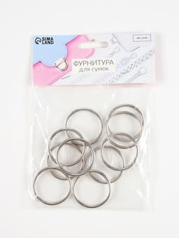 Кольца для сумок, d=32 мм, толщина - 3 мм, 10 шт., цвет серебряный