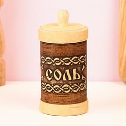 Туес для специй «Соль», 6×6×12 см, береста