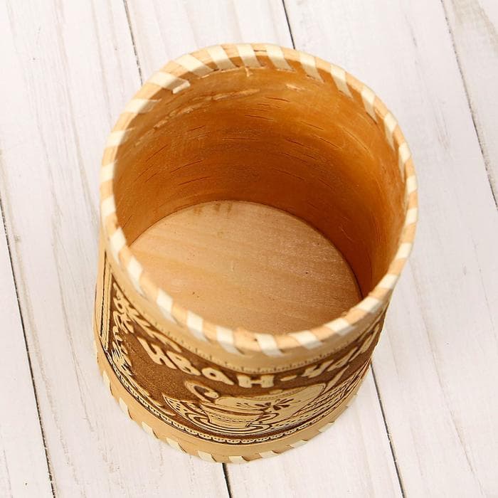 Туес «Иван-чай», 8.5×8.5×14 см, береста