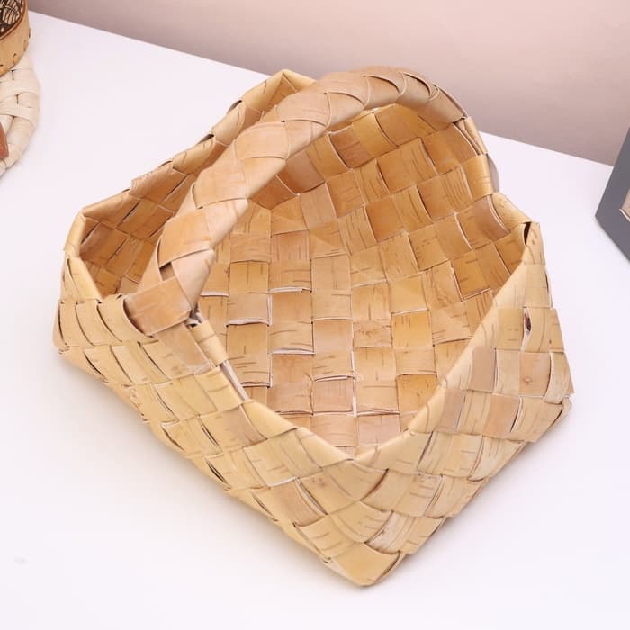 Корзинка плетёная «Алёнка», плетеная, 22×16×10/22 см, береста