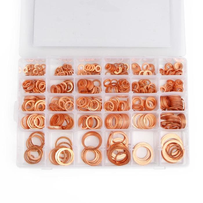 Набор медных прокладок, 30 размеров, 568 шт.