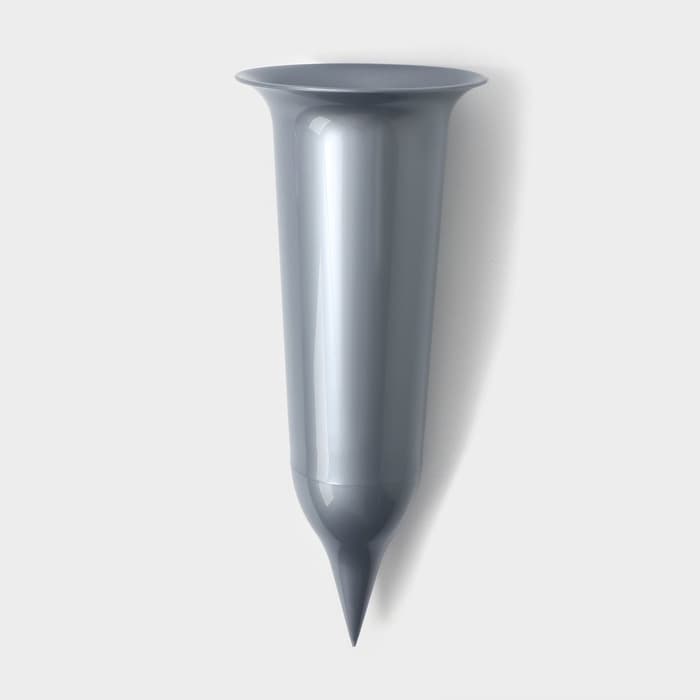 Ваза для цветов Santino, 650 мл, с колышком, пластик, серебристая