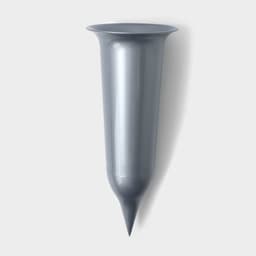 Ваза для цветов Santino, 650 мл, с колышком, пластик, серебристая