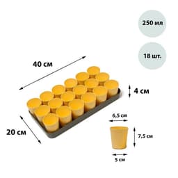 Набор для рассады: стаканы по 250 мл (18 шт.), поддон 40×20 см, цвет МИКС, Greengo
