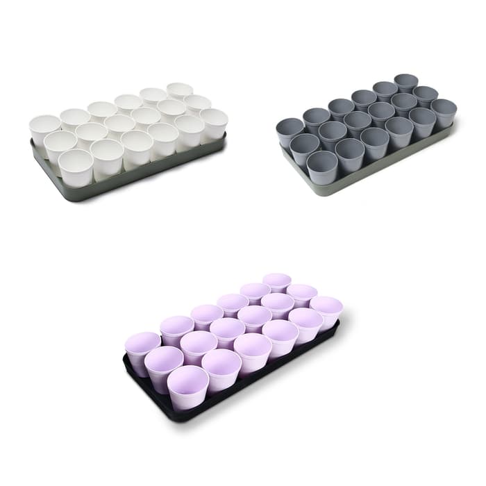 Набор для рассады: стаканы по 250 мл (18 шт.), поддон 40×20 см, цвет МИКС, Greengo