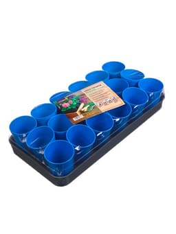 Набор для рассады: стаканы по 250 мл (18 шт.), поддон 40×20 см, цвет МИКС, Greengo