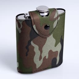 Фляжка Мастер К «Полковник», 240 мл, в чехле, подарочная, армейская, 8 oz, нержавеющая сталь, зелёная