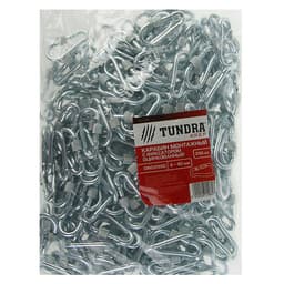 Карабин монтажный с фиксатором ТУНДРА krep, DIN5299D, 4×40 мм, оцинкованный