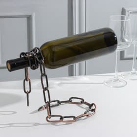 Подставка для бутылки Доляна «Цепь», 18.5×13×19 см, цвет коричневый