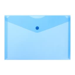 Папка-конверт на кнопке А5, 180 мкм, Calligrata Office, полупрозрачная, синяя