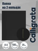 Папка на 2 кольцах А4, Calligrata, 18 мм, 500 мкм, черная