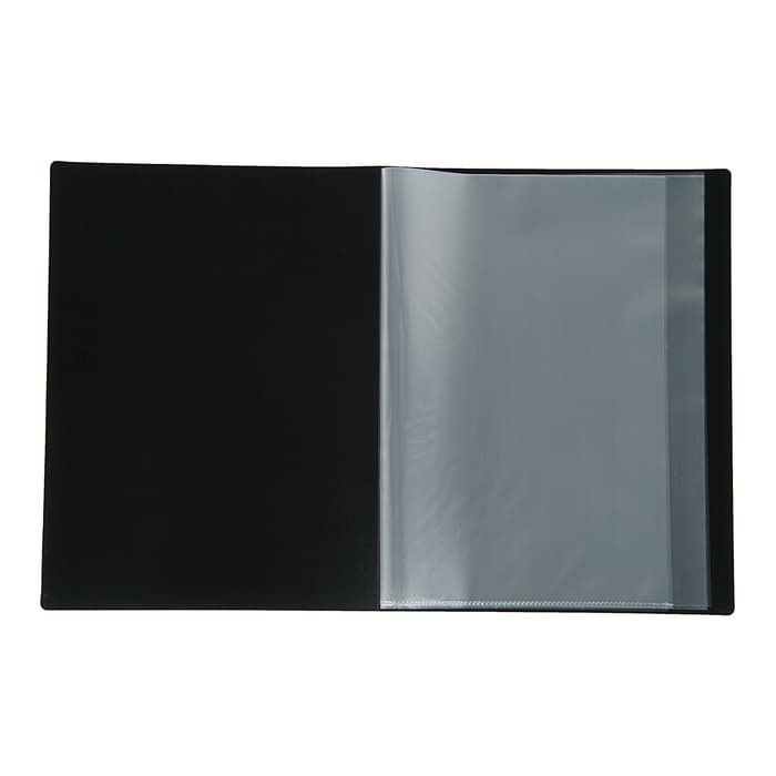 Папка с 10 вкладышами А4, 500 мкм, Calligrata, текстура «песок», чёрная