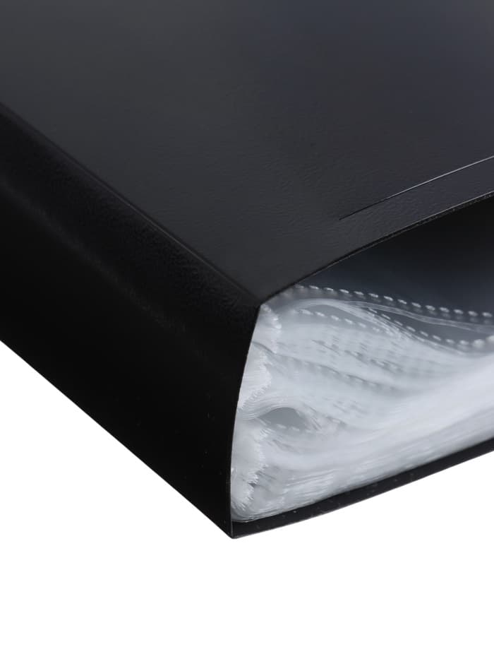 Папка с 100 вкладышами А4, 700 мкм, Calligrata, текстура «песок», чёрная