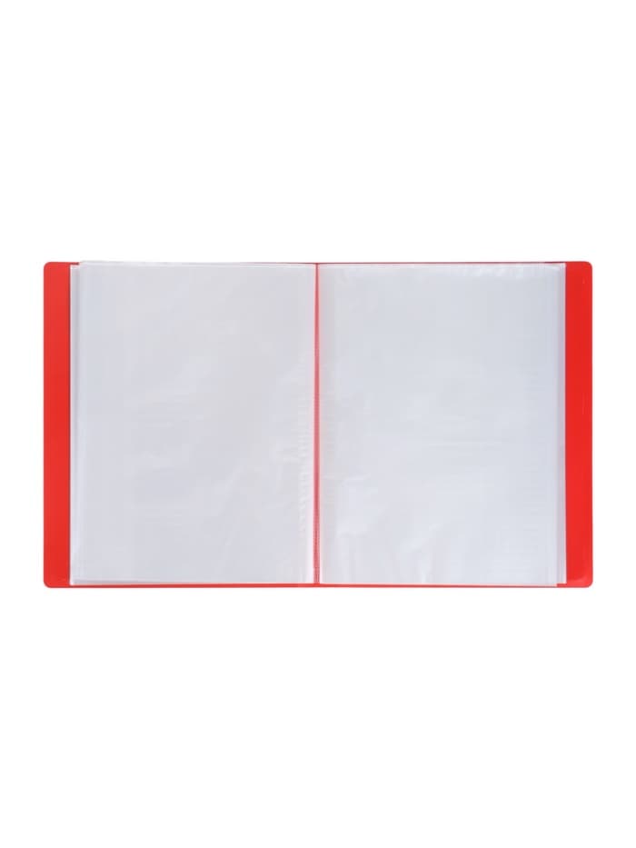 Папка с 100 вкладышами А4, 700 мкм, Calligrata, текстура «песок», красная