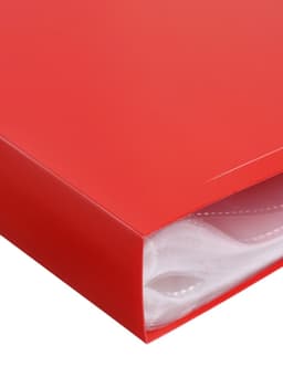 Папка с 100 вкладышами А4, 700 мкм, Calligrata, текстура «песок», красная