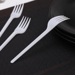 Вилка одноразовая «Стандарт», пластик, 15.5 см, столовая, белая