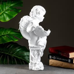 Фигура гипс «Ангелочек с чашей», белый, 20×23×39 см