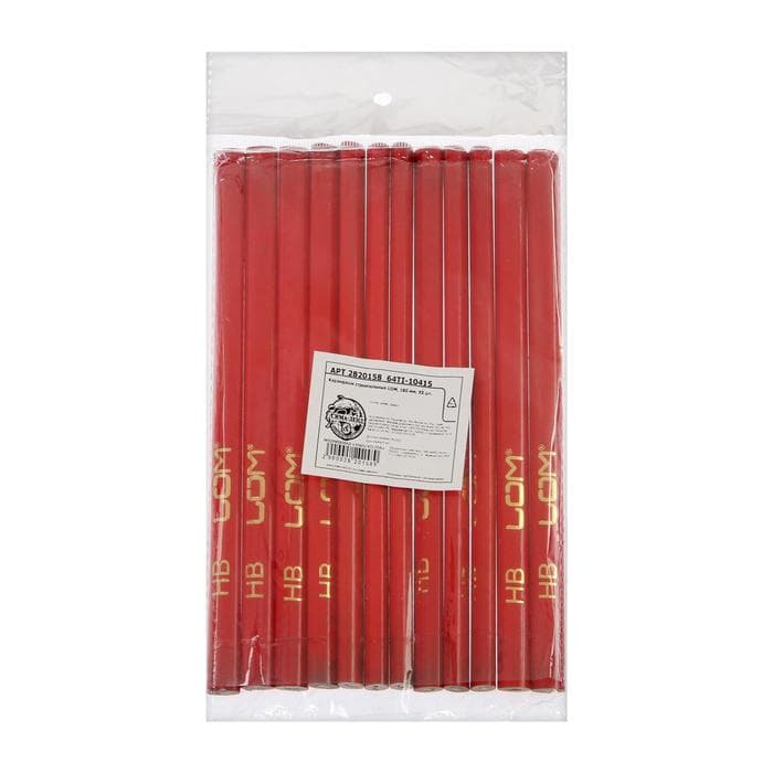 Карандаши строительные ЛОМ, 180 мм, 12 шт.