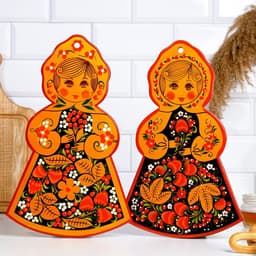 Доска разделочная «Девочка», 25×34 см, дерево, хохлома, МИКС