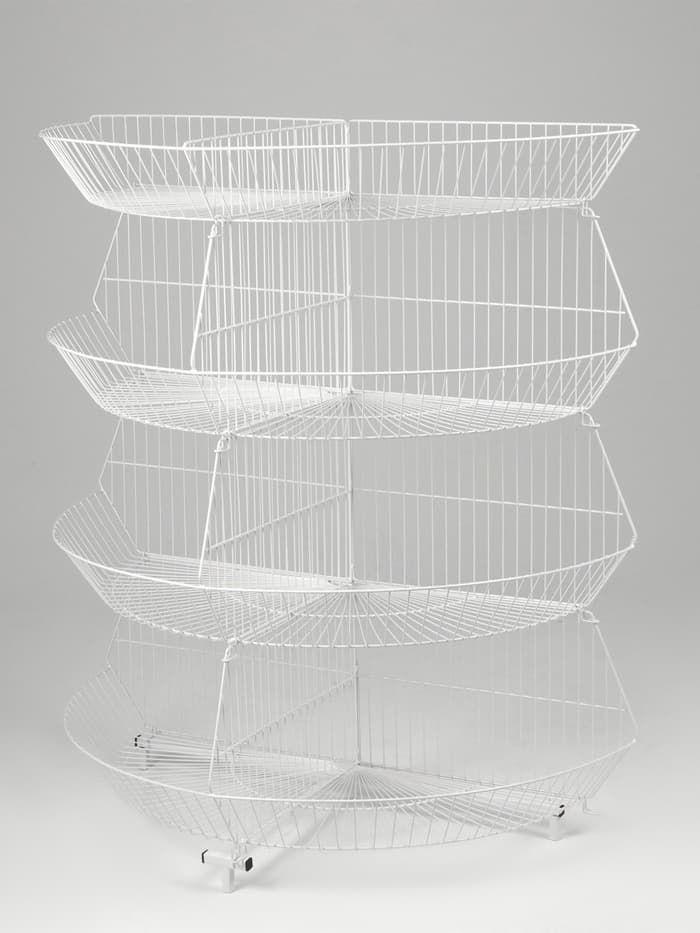 Горка-накопитель из четырёх корзин, полукруглая, 120×60×138.5 см, белая