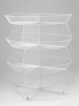 Горка-накопитель из четырёх корзин, полукруглая, 120×60×138.5 см, белая