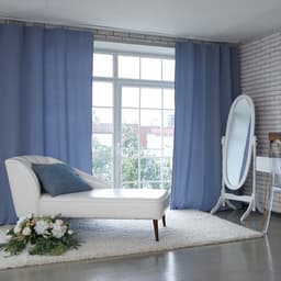 Штора портьерная «Этель», 130×280 см, английский стиль голубая